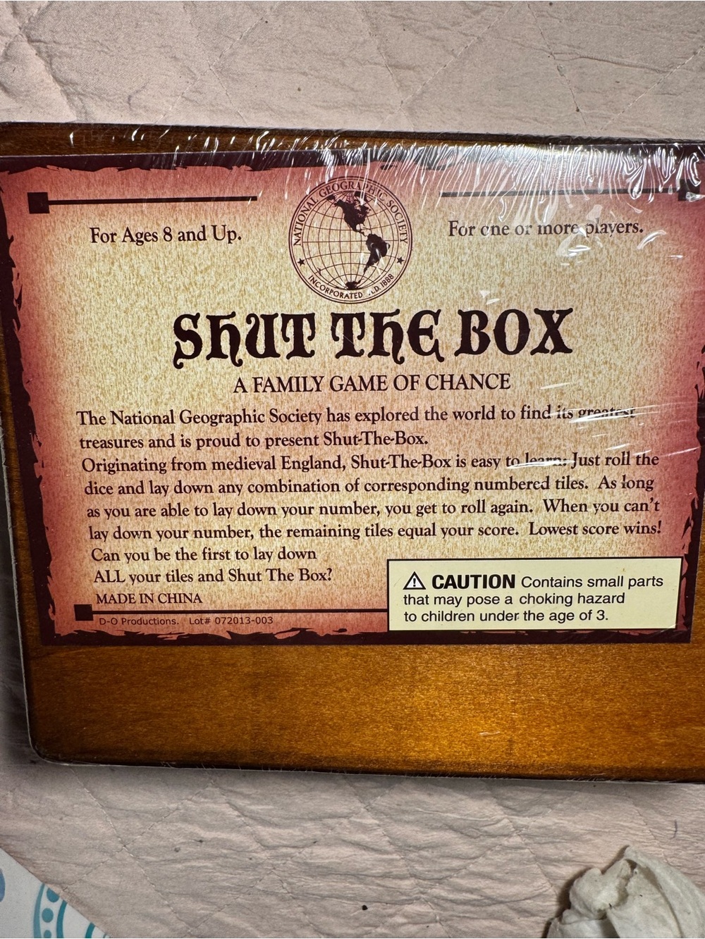 National Geographic Shut The Box Family Game - Brown and Beige